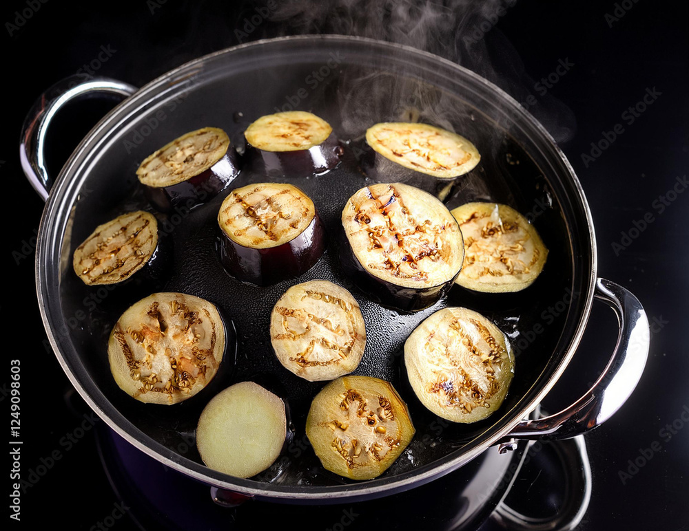 Generated image　ナス　黒背景