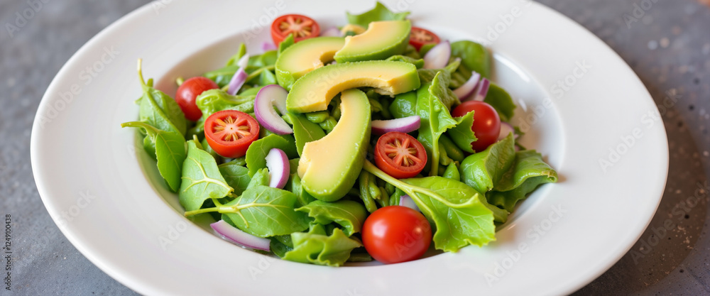 Vibrant healthy salad with cherry tomatoes and avocado, World Health Day Vibrant healthy salad with cherry tomatoes and avocado, World Health Day