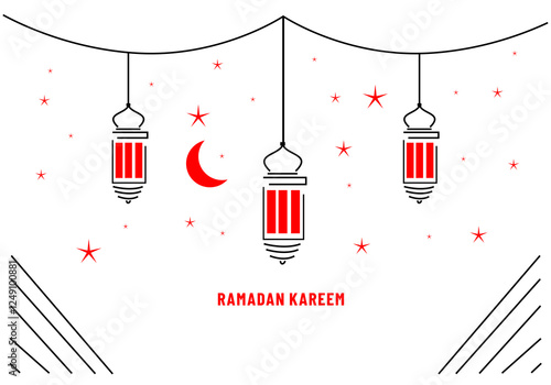 template featuring an icon of a crescent moon, a star, and a lantern, symbolizing the spirit of Ramadan. 