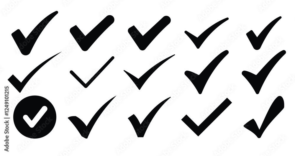 Check mark icons set. Check marks symbol collection. Simple check mark. Quality sign icon.
Checklist symbols. Approval check flat style - stock vecto Check mark icons set. Check marks symbol collection. Simple check mark. Quality sign icon.
Checklist symbols. Approval check flat style - stock vecto