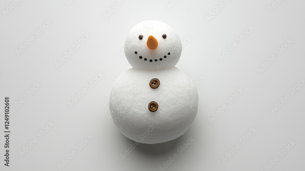 Cute snowman, studio shot, white background, holiday Cute snowman, studio shot, white background, holiday