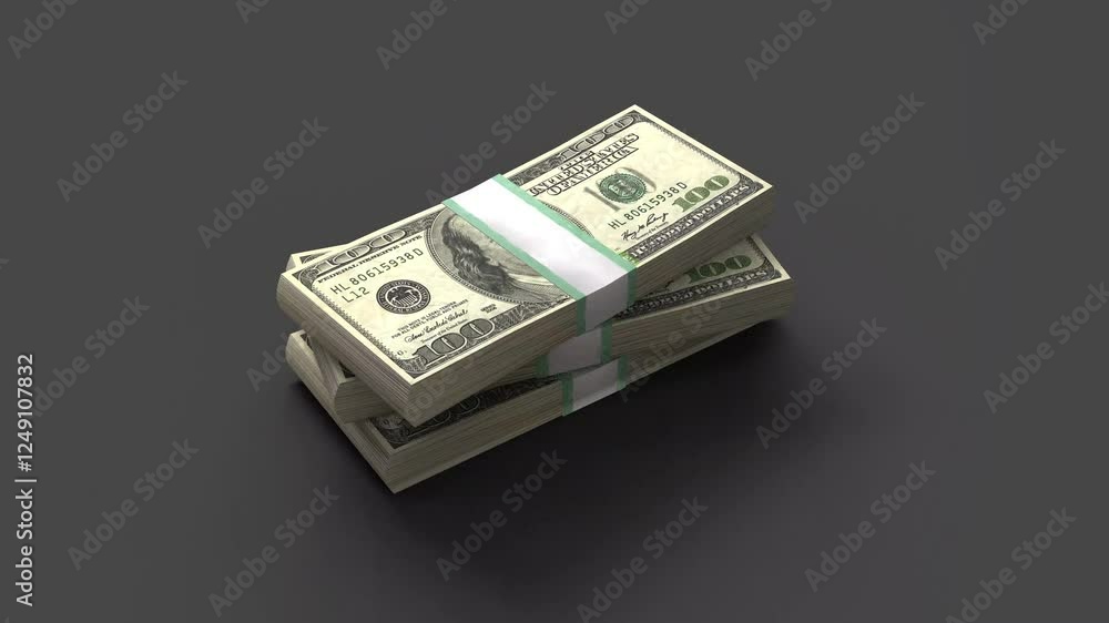 A stack of green dollar bills in a simple, flat vector style, symbolizing wealth, finance, and prosperity against a dark background. A stack of green dollar bills in a simple, flat vector style, symbolizing wealth, finance, and prosperity against a dark background.