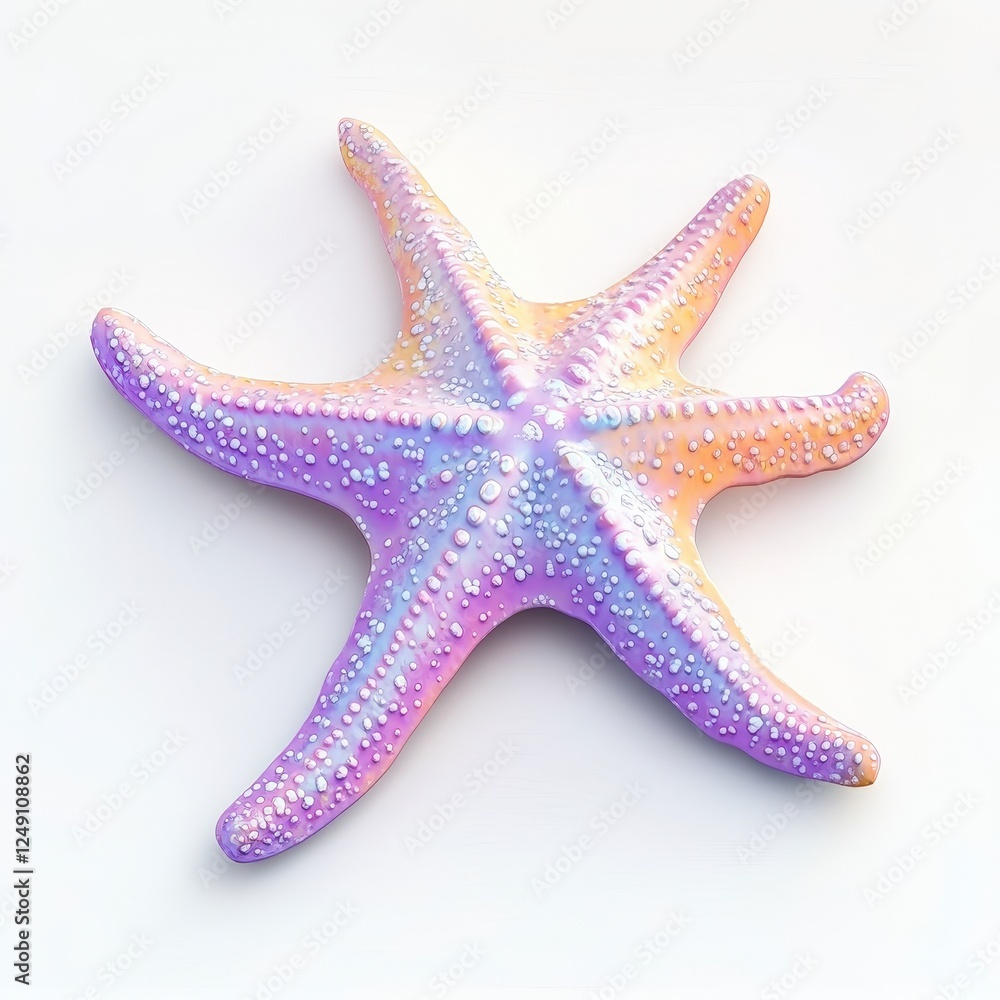 Colorful Starfish with Unique Patterns on Soft Background Colorful Starfish with Unique Patterns on Soft Background