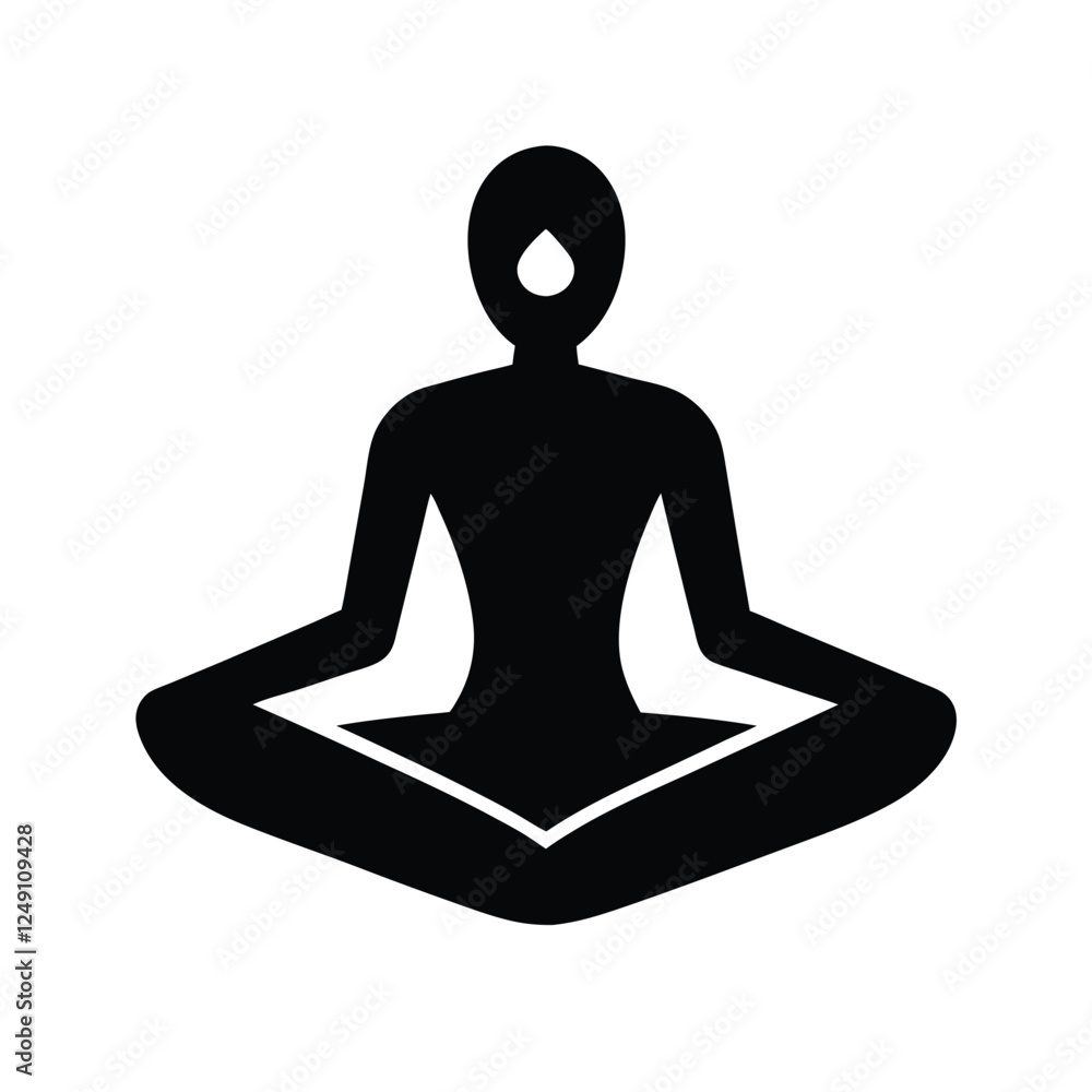 yoga symbol icon on blue button yoga symbol icon on blue button