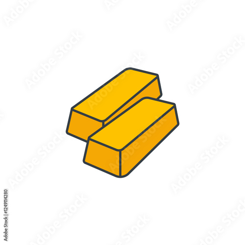 Gold Bar icon symbol vector illustration isolated on white background