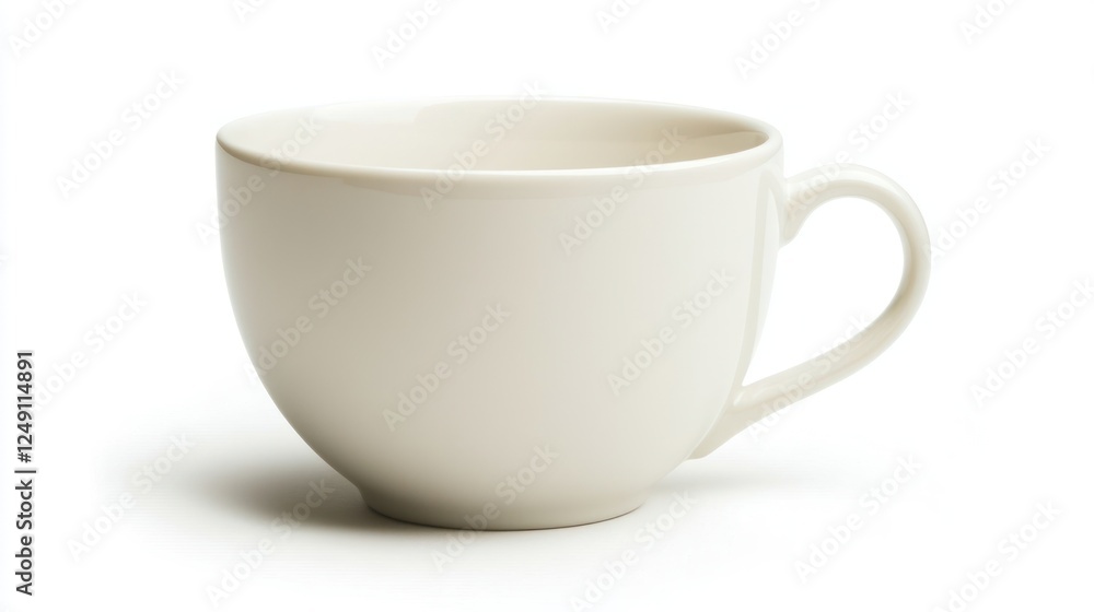 Close-up of a blank coffee cup isolated on a white background, with a crisp clipping path for professional use. Close-up of a blank coffee cup isolated on a white background, with a crisp clipping path for professional use.