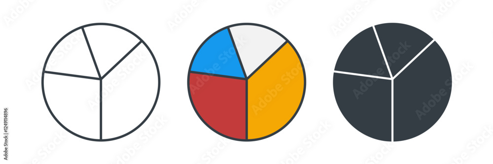 Fototapeta premium Pie Chart icon symbol vector illustration isolated on white background