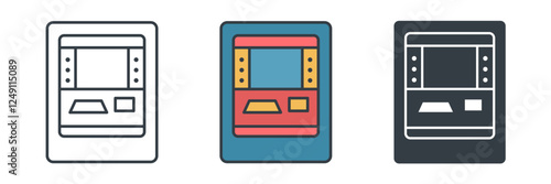 Atm Machine icon symbol vector illustration isolated on white background