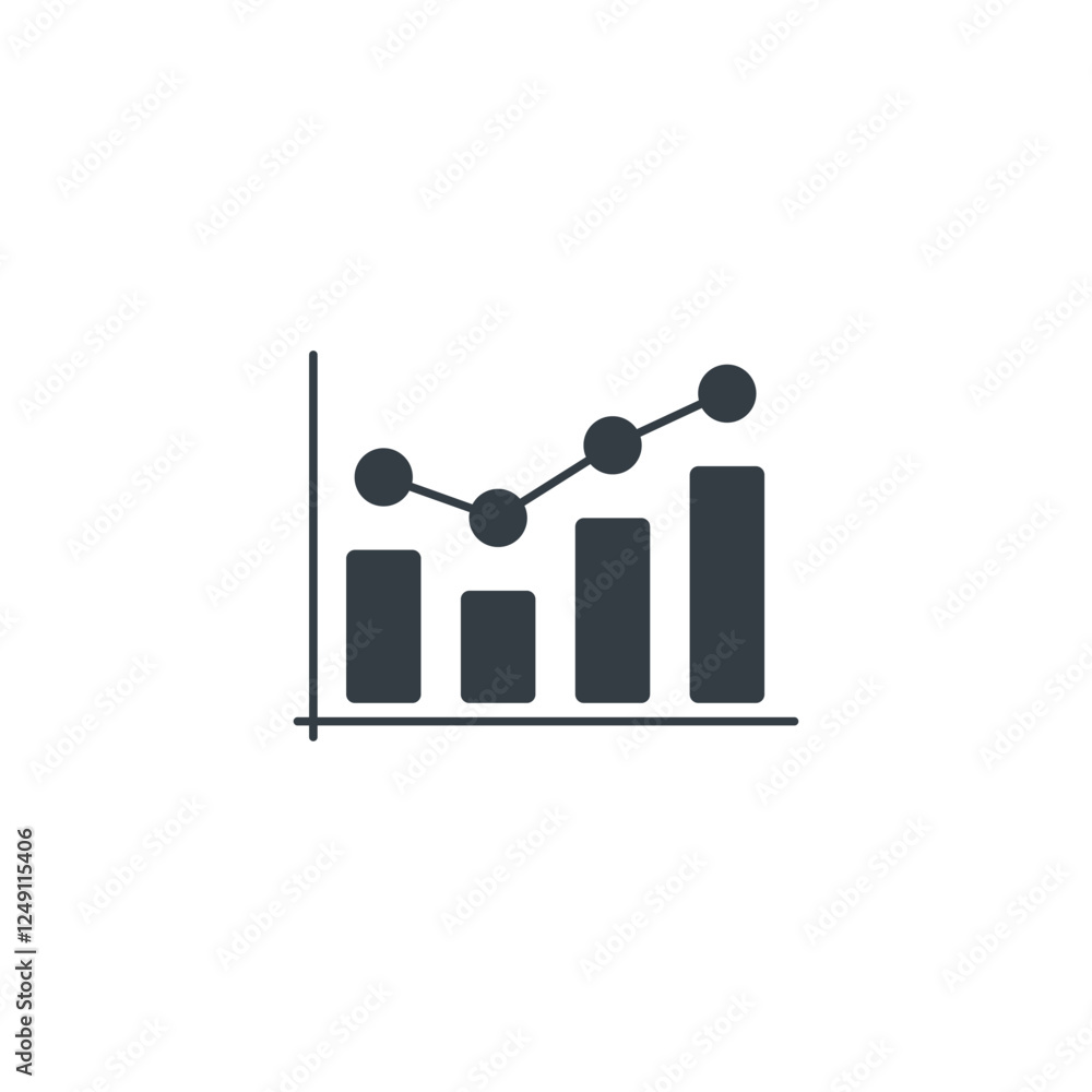 Stock Chart icon symbol vector illustration isolated on white background