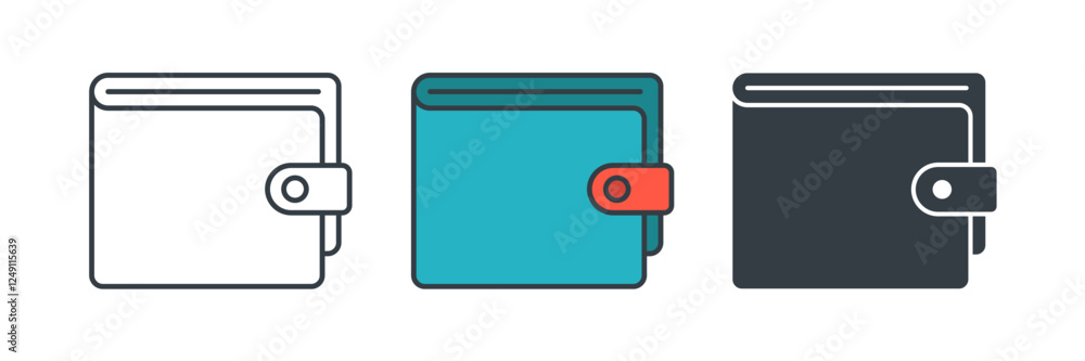Wallet icon symbol vector illustration isolated on white background Wallet icon symbol vector illustration isolated on white background