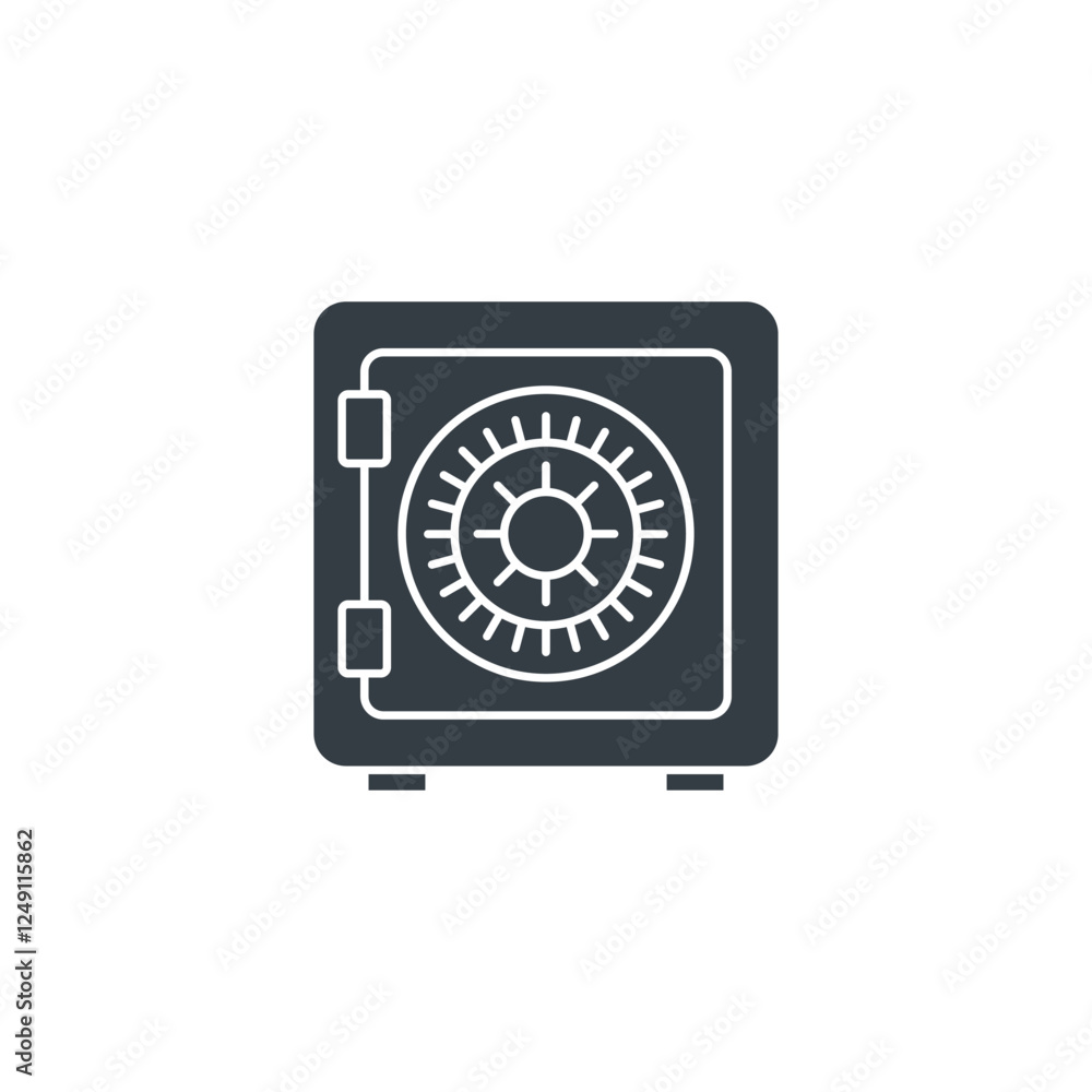 bank Safe icon symbol vector illustration isolated on white background bank Safe icon symbol vector illustration isolated on white background