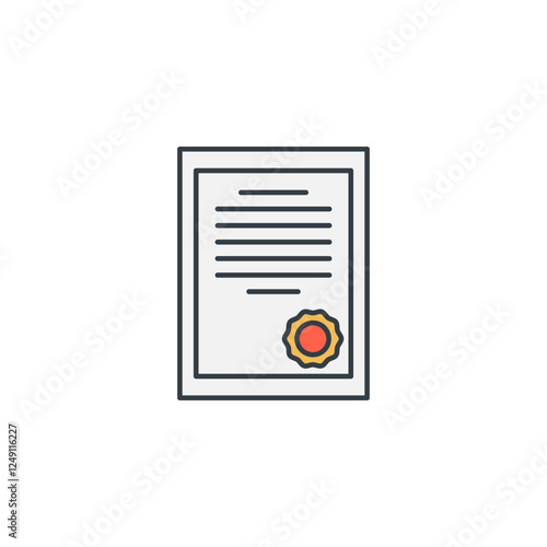 Certificate icon symbol vector illustration isolated on white background