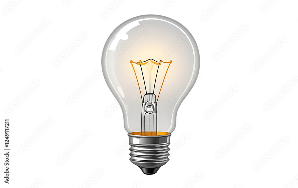 A clear incandescent light bulb isolate on a transparent and white background A clear incandescent light bulb isolate on a transparent and white background