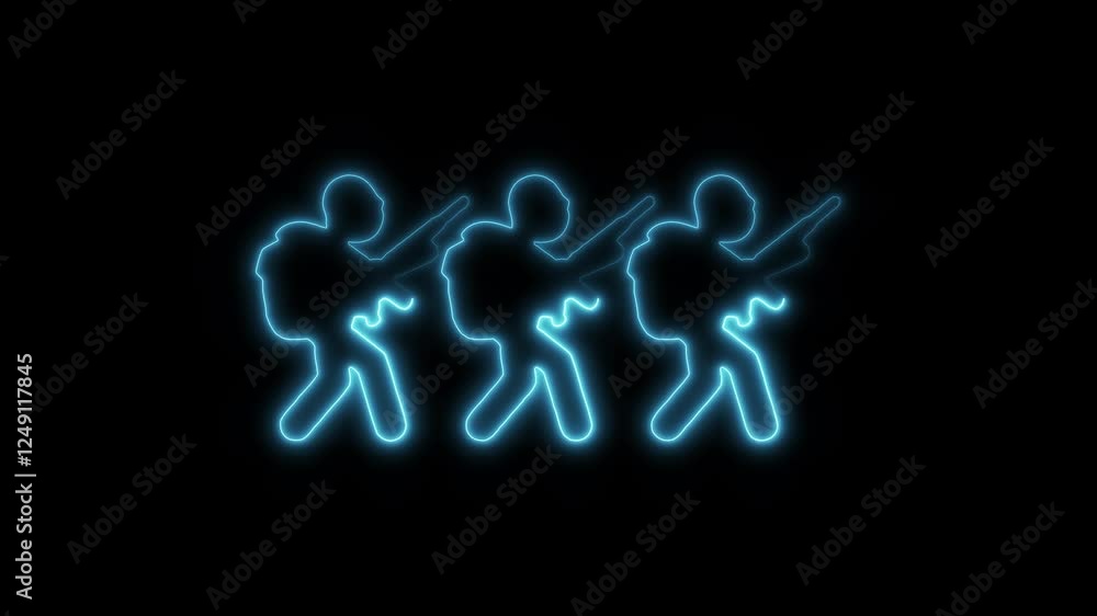 Glowing neon deploy isolated on black background. HD Video motion graphic animation Glowing neon deploy isolated on black background. HD Video motion graphic animation