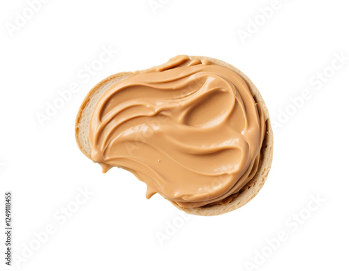 spread of creamy peanut butter,  isolated on a white and transparent background.