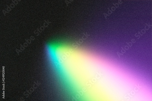 Colorful light beam shining through darkness creating gradient effect