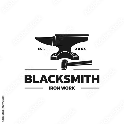 Icon anvil for blacksmith. Symbol blacksmith logo. Sign silhouette anvil. Heavy industry. Suitable for your design need, logo, illustration, animation, etc.