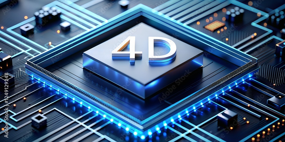 Graphic minimalism showcasing technology with a sleek 4D design and vibrant blue illumination Graphic minimalism showcasing technology with a sleek 4D design and vibrant blue illumination