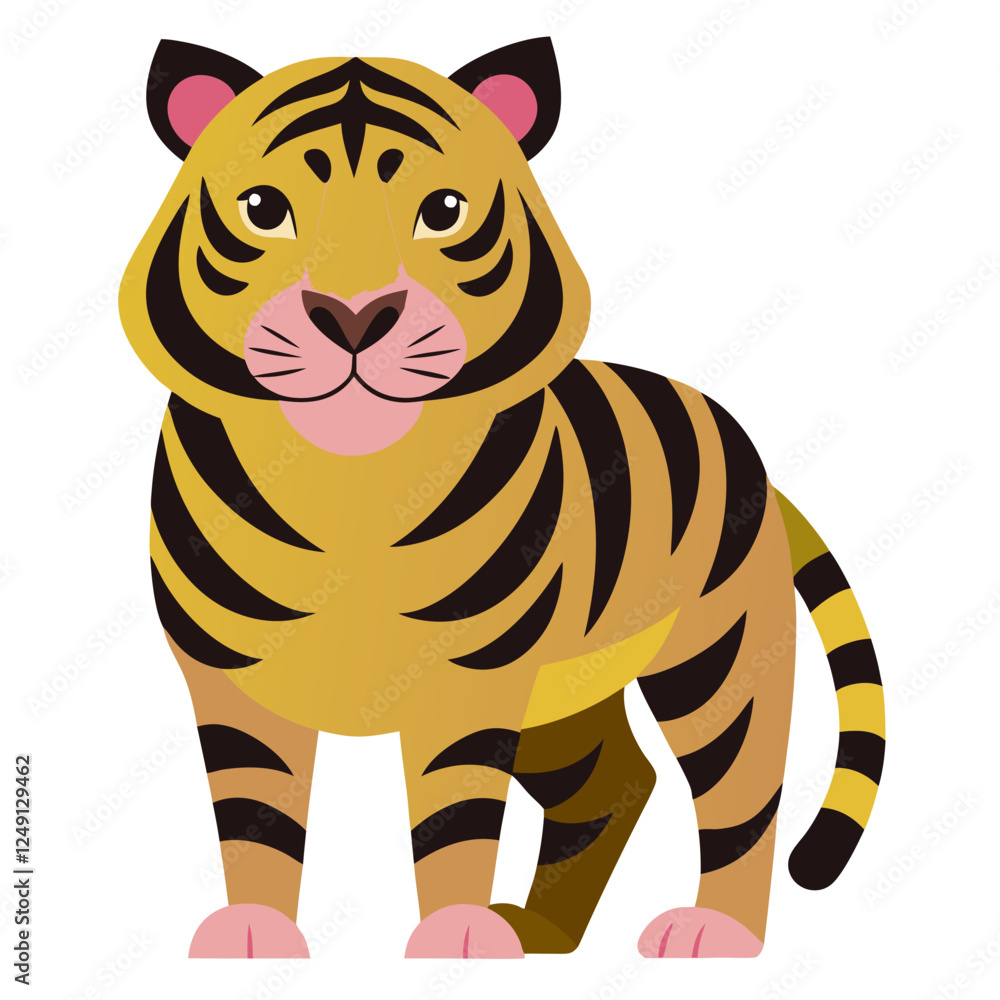 Obraz premium tiger cartoon isolated on white