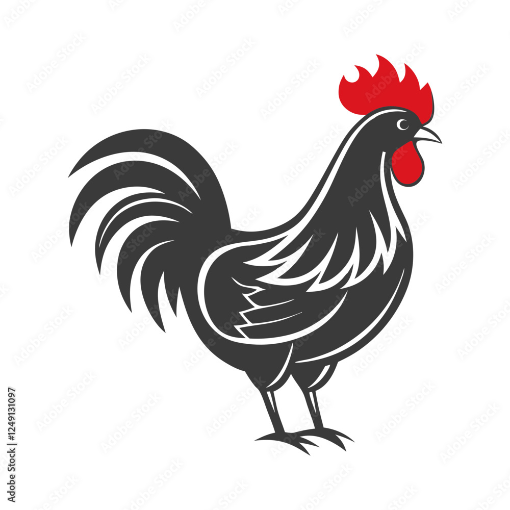 Elegant Rooster Vector Illustration with Smooth Layers. Elegant Rooster Vector Illustration with Smooth Layers.
