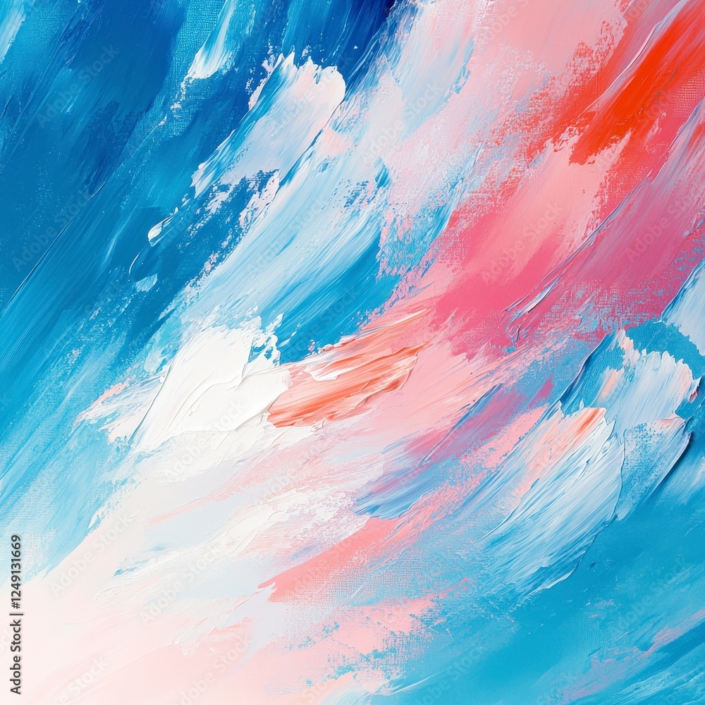 Vibrant Abstract Swirls of Blue and Coral in Fluid Motion Art Vibrant Abstract Swirls of Blue and Coral in Fluid Motion Art
