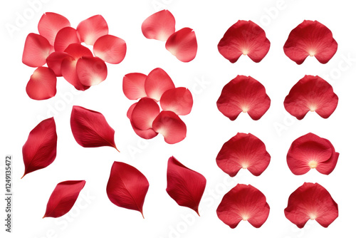 Rose petals on a transparent background 