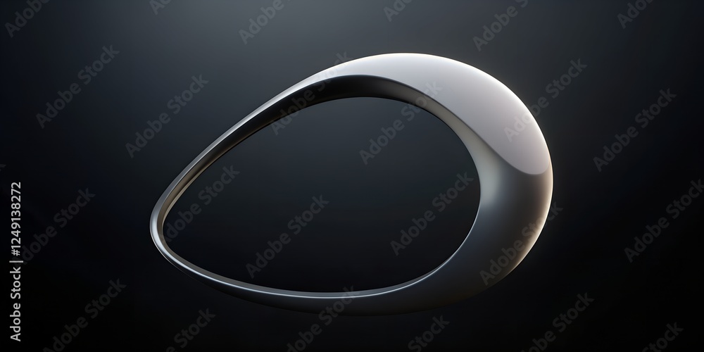 Sleek abstract sculpture on a black background showcasing modern minimalism and refined design elements Sleek abstract sculpture on a black background showcasing modern minimalism and refined design elements