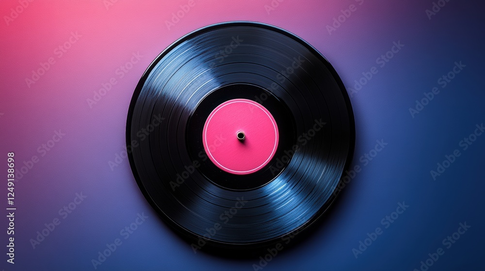 Minimalist Vinyl Record on Purple Background with Smooth Gradients for Modern Music Aesthetic and Artistic Presentation Minimalist Vinyl Record on Purple Background with Smooth Gradients for Modern Music Aesthetic and Artistic Presentation