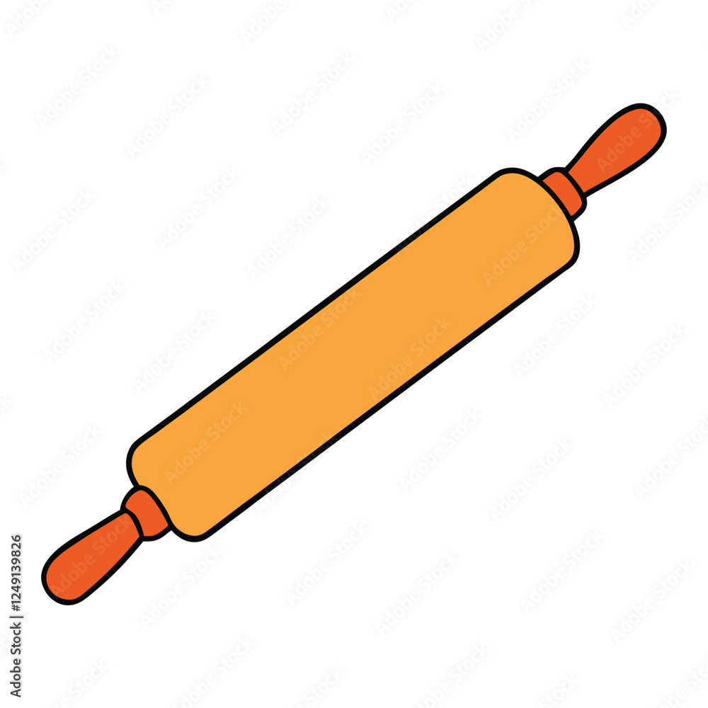 Baking Essentials Rolling Pin Illustration Baking Essentials Rolling Pin Illustration