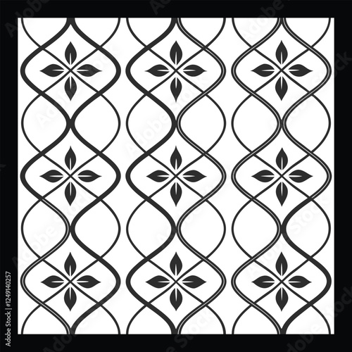 Vector ethnic pattern with symmetrical elements. Repeating geometric tiles from striped elements.Monochrome texture.Black and white pattern for wallpapers and backgrounds
Decorative ethnic ornament fo
