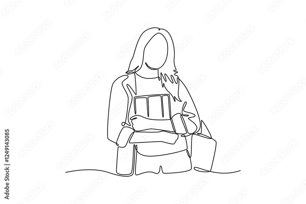 Campus activity concept. Single line draw design vector graphic illustration.