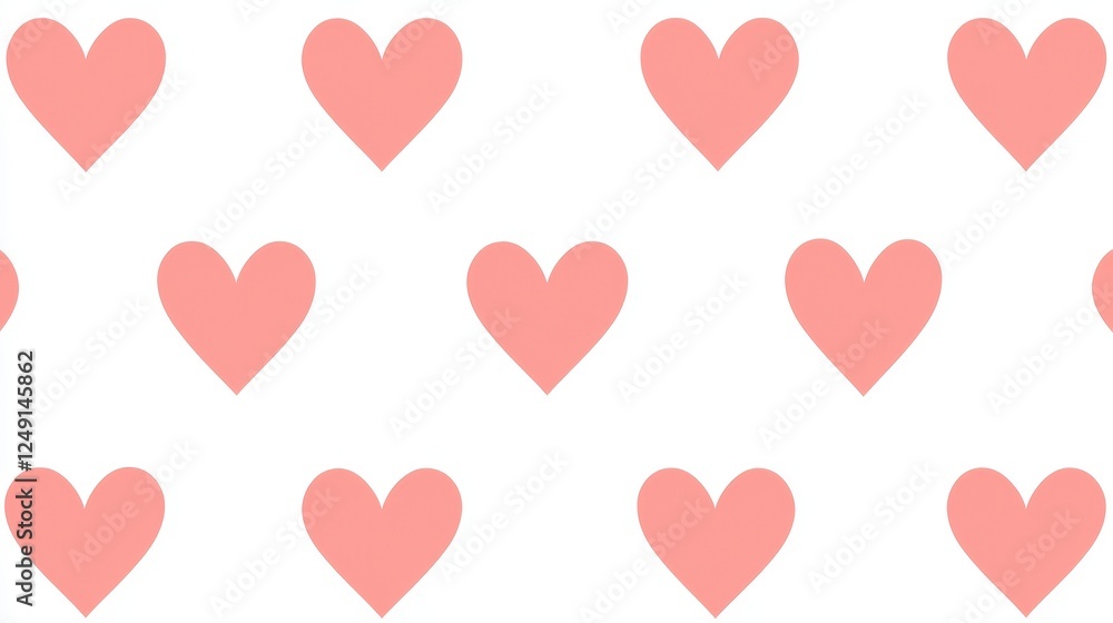 Pattern of Soft Pink Hearts on White Background for Romantic Themes Pattern of Soft Pink Hearts on White Background for Romantic Themes