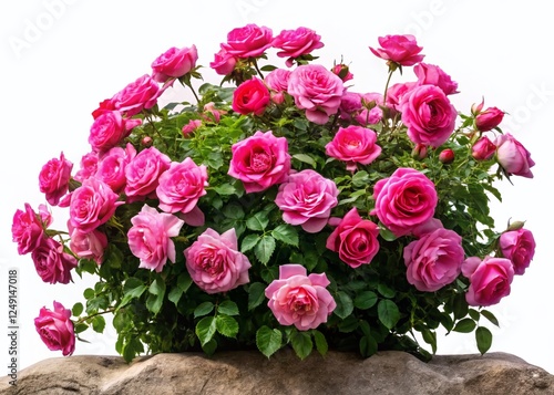 Wallpaper Mural Pink Rose Bush, Isolated on White Background - Urban Exploration Photography Stock Photo Torontodigital.ca