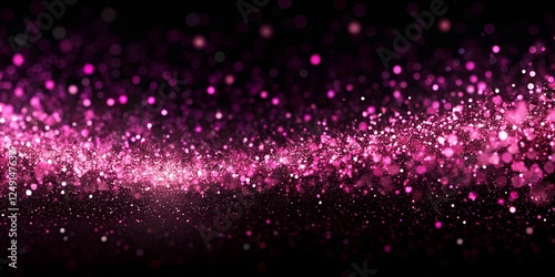 Glittering pink paint flows over a sleek black surface creating an enchanting visual experience