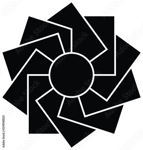 Geometric Circle empty photo collage template. Square and triangle shape rotated for collage background. Pattern and flower texture shape for presentation.