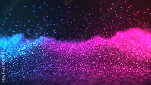 Abstract futuristic background with glowing particles waving