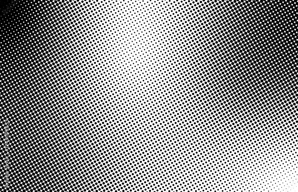 Fondo de patrón semitono abstracto de puntos en blanco y negro estilo comics.