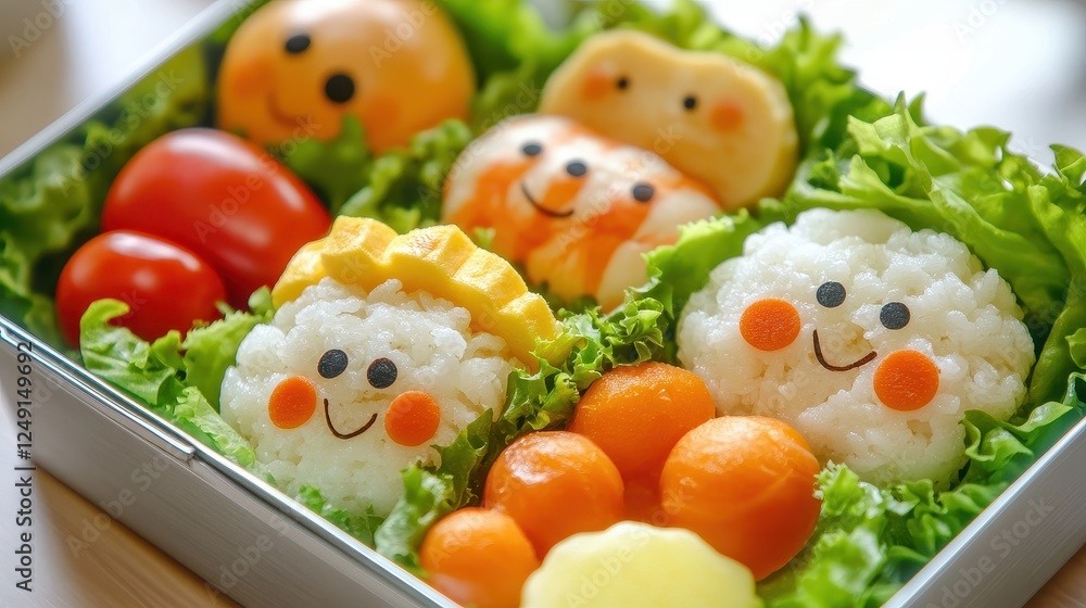 Children is lunch box with fun and healthy food arrangements, healthy food, lunch box. Children is lunch box with fun and healthy food arrangements, healthy food, lunch box.