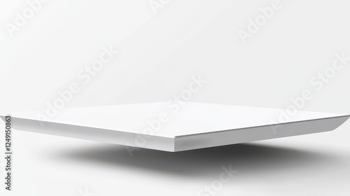 White tabletop with copy space on a white background. Mockup template of countertop surface  for product display