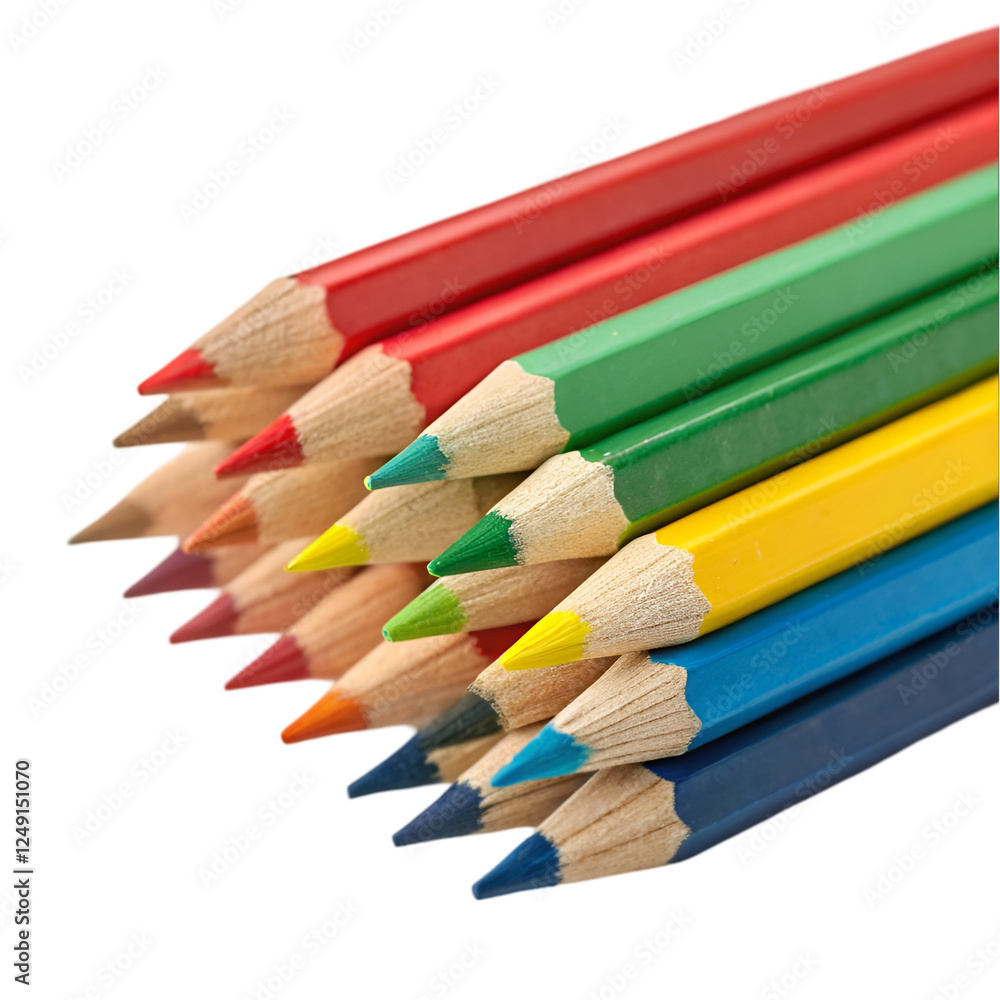 Colored pencils isolated on transparent background Colored pencils isolated on transparent background