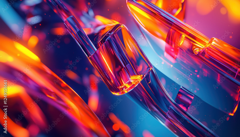 Vibrant abstract design featuring glowing 3D shapes and colors Vibrant abstract design featuring glowing 3D shapes and colors