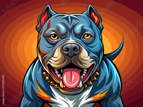 Powerful Pitbull with aggressive expression – Scalable vector file