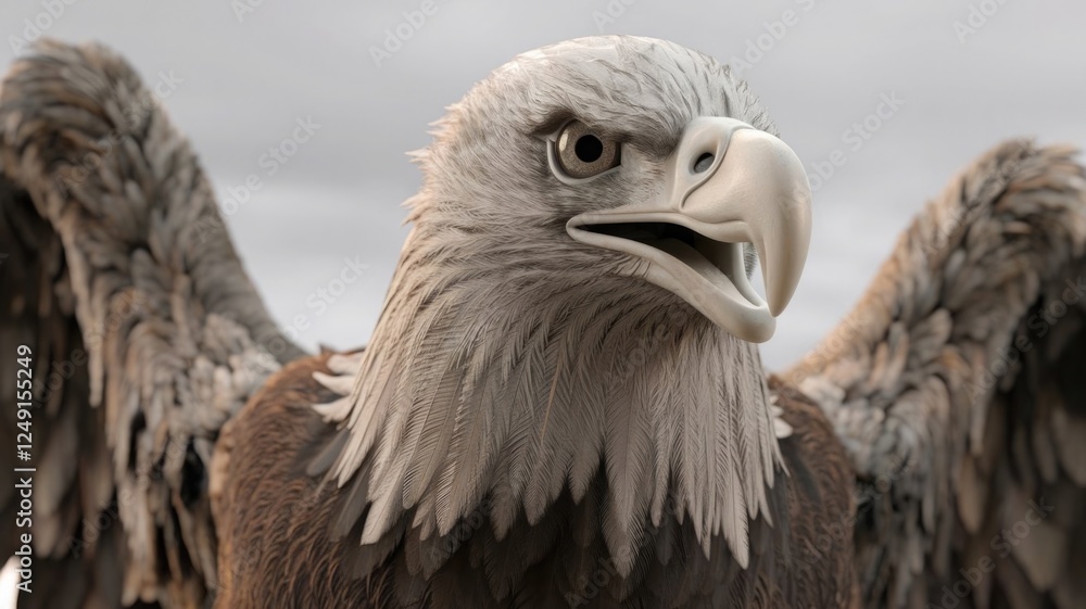 Obraz premium portrait of an eagle, American bald eagle, American bald eagle, portrait of a bald eagle, A close-up image of an eagle, symbolizing power, unity, strength, honesty, and truth, designed for stickers, w