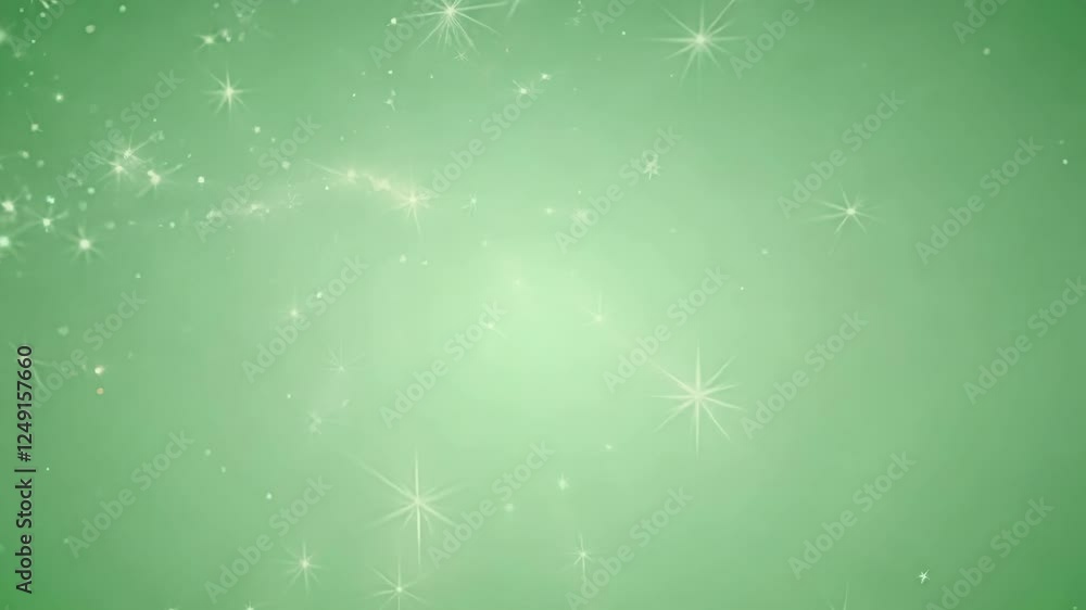 Delicate particles le softly resembling stars floating in a serene atmosphere. Green screen chromakey