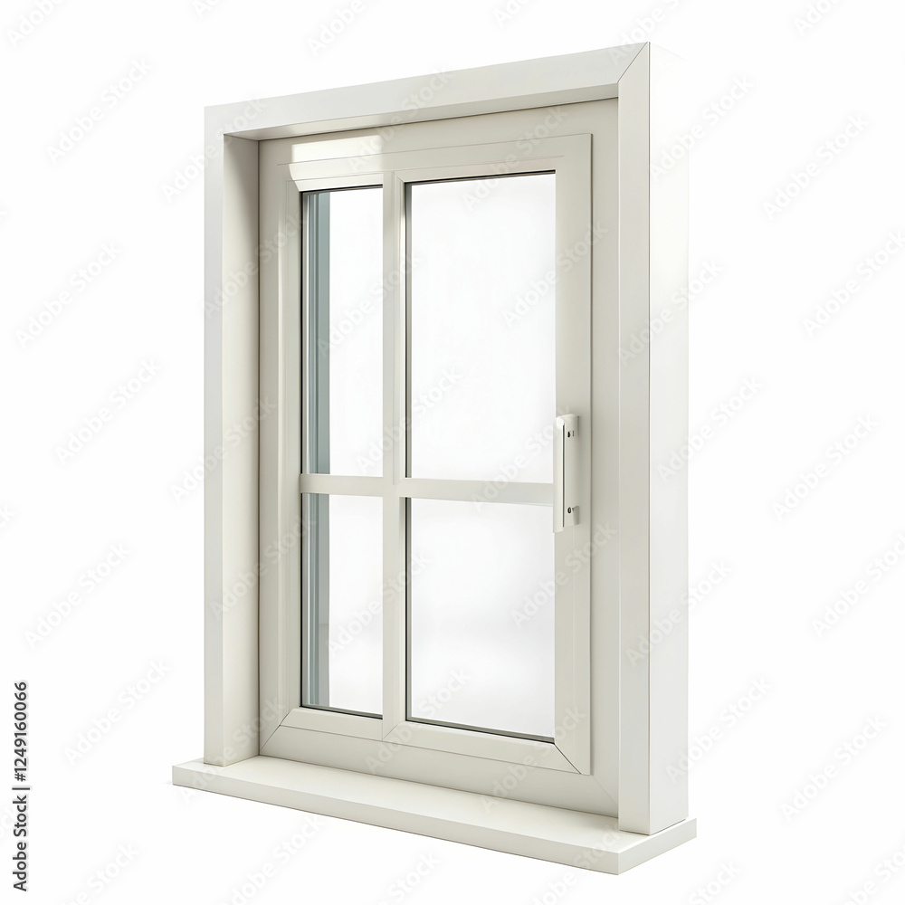 A door plastic window isolated on white on the background A door plastic window isolated on white on the background