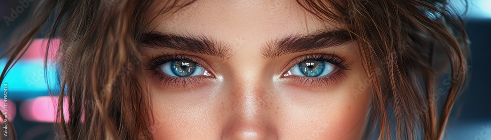 Obraz premium Gaze into Tomorrow A Futuristic Businesswoman harnessing advanced strategy planning software with AI-driven efficiency Witness a decision-making concept portrayed with ultra-detailed realism