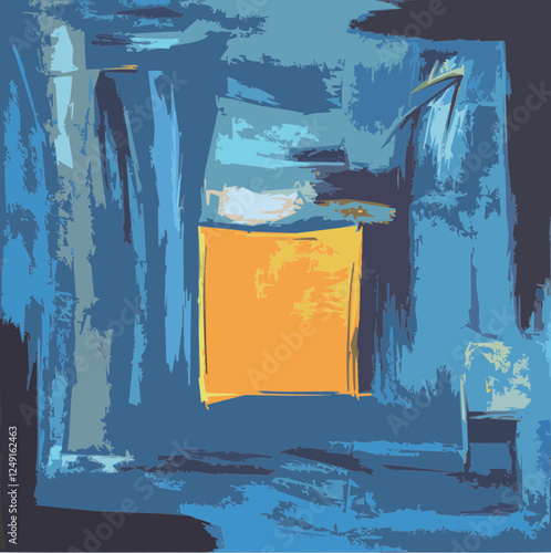 Illustration Vecteur Art Abstrait Contemporain Moderne Peinture Tableau Géométrique Multicolore Plan Architecture Carte Urbain Expression