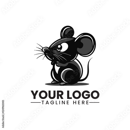 Vector of a rat design logo Mouse vector illustration