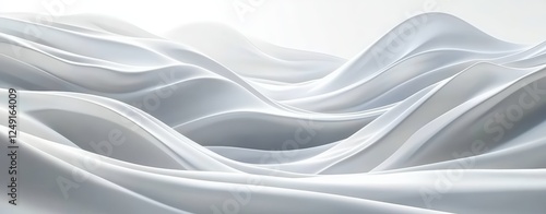 Soft White Waves Flowing in Curved Patterns on a Gentle Background Creating a Calm and Serene Atmosphere for Artistic Inspiration
