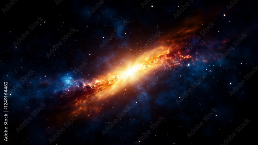 stunning photograph of vibrant galaxy with swirling colors of orange, blue, and black, showcasing beauty of cosmos and vastness of space stunning photograph of vibrant galaxy with swirling colors of orange, blue, and black, showcasing beauty of cosmos and vastness of space